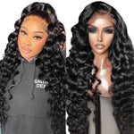 360 Lace Front Wig Pre Plucked Transparent Lace Loose Deep Wave Human Hair Wigs - Alibonnie