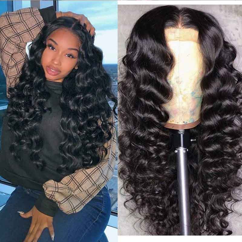 360 Lace Front Wig Pre Plucked Transparent Lace Loose Deep Wave Human Hair Wigs - Alibonnie