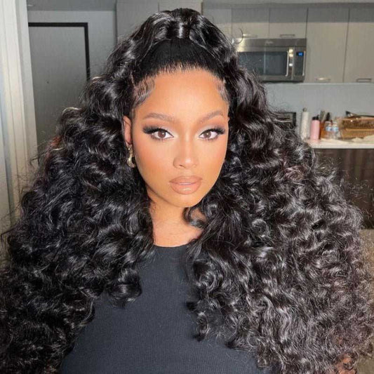 360 Loose Wave Transparent Lace Frontal Wigs Pre-plucked Natural Hairline Human Hair - Alibonnie