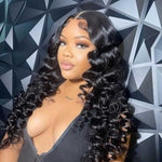 360 Loose Wave Transparent Lace Frontal Wigs Pre-plucked Natural Hairline Human Hair - Alibonnie