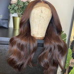 #4 Chocolate Brown Front Lace Wig Dark Brown 13x4 Body Wave Lace Front Wigs - Alibonnie