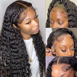 5x5 HD Swiss Lace Closure Wigs Deep Wave Wigs With Natural Hairline Human Hair Wig - Alibonnie