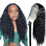 5x5 HD Swiss Lace Closure Wigs Deep Wave Wigs With Natural Hairline Human Hair Wig - Alibonnie