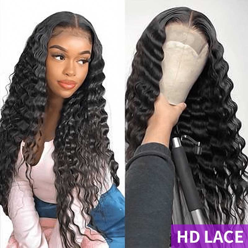 5x5/13x4 HD Lace Wigs Loose Deep Wave Wig 200% Density Human Hair Wigs - Alibonnie