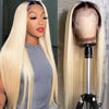 613 Blond Wig Straight Real Human Hair Wig 1B/613 Color Wigs With Dark Roots - Alibonnie