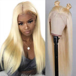 613 Blonde Wig Remy Brazilian Straight 13x4 Lace Front Human Hair Wig 200% Density - Alibonnie