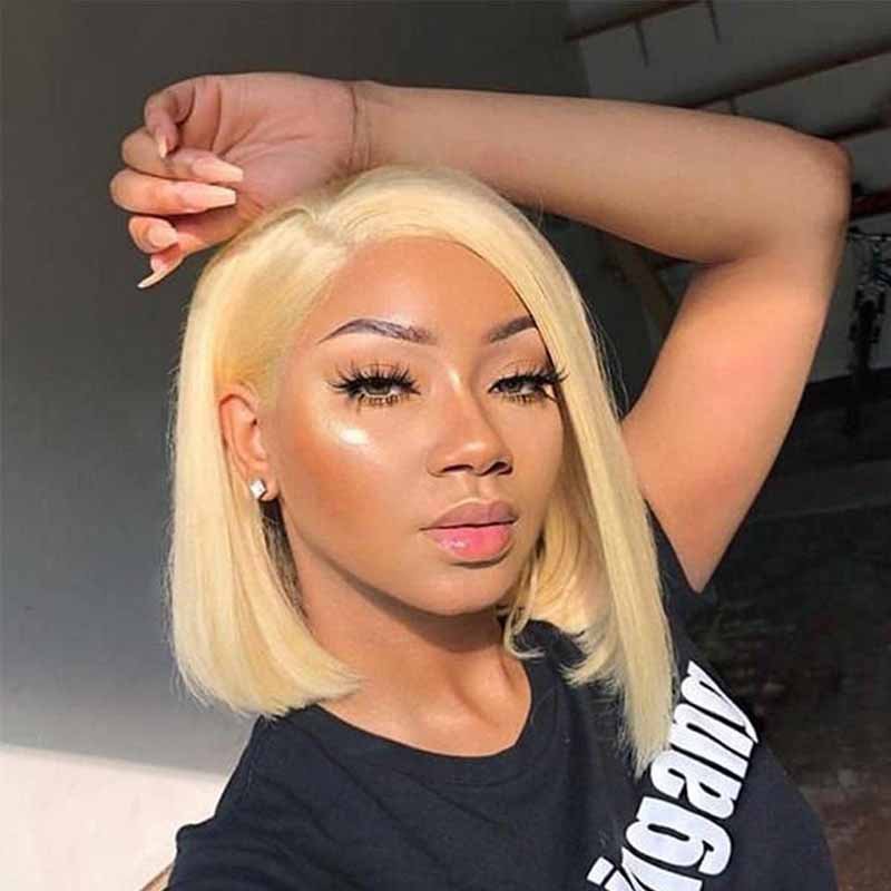 613 Color Blonde Hair Short Bob Wigs Human Hair Wigs - Alibonnie