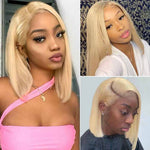 613 Color Blonde Hair Short Bob Wigs Human Hair Wigs - Alibonnie
