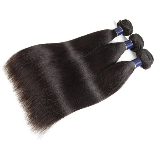 Alibonnie 12A Virgin Hair Straight 3 Bundles With 13x4 Transparent Lace Frontal - Alibonnie
