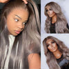 Alibonnie 13x4 Lace Front Ash Violet With Brown Roots Highlights Multicolor Body Wave Wigs - Alibonnie