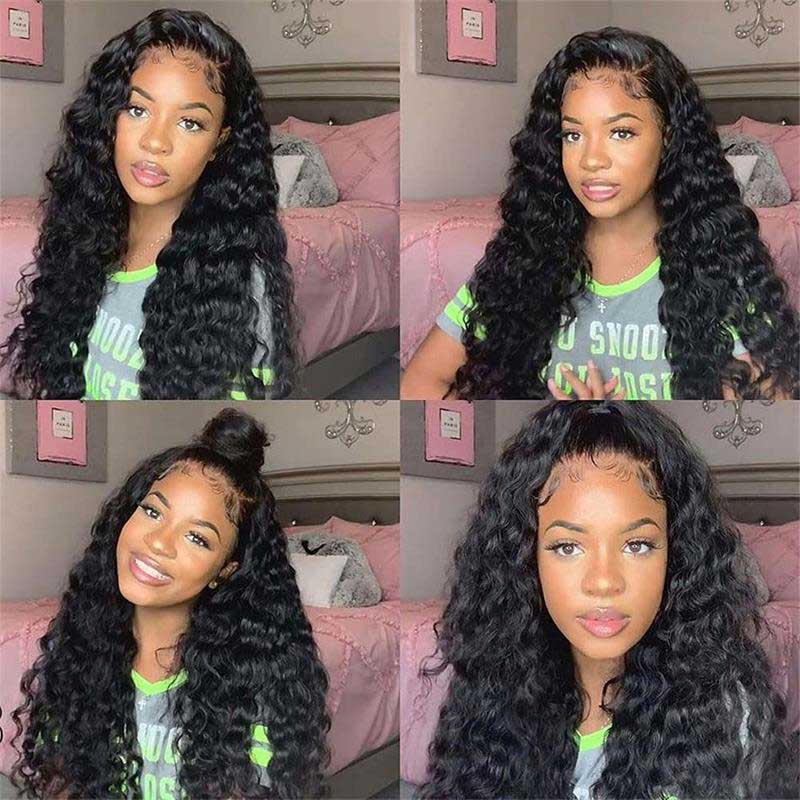 Alibonnie 13x4 Transparent Lace Double Drawn 15A Grade Deep Wave Lace Front Wigs Affordable Price - Alibonnie