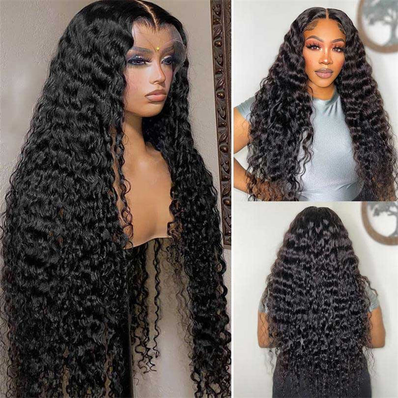 Alibonnie 13x4 Transparent Lace Double Drawn 15A Grade Deep Wave Lace Front Wigs Affordable Price - Alibonnie