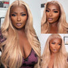 Alibonnie 13x4 Transparent Lace Light Flaxen Brown Body Wave Wigs Human Hair Wigs 180% Density - Alibonnie