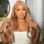 Alibonnie 13x4 Transparent Lace Light Flaxen Brown Body Wave Wigs Human Hair Wigs 180% Density - Alibonnie