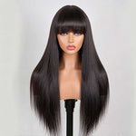 Alibonnie 13x4 Transparent Lace Straight Wig With Bangs Trend-Worthy Lace Frontal Wig 180% Density - Alibonnie