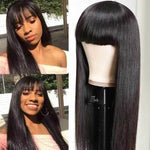 Alibonnie 13x4 Transparent Lace Straight Wig With Bangs Trend-Worthy Lace Frontal Wig 180% Density - Alibonnie