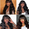 Alibonnie 13x4 Transparent Lace Wig Body Wave Virgin Hair Wigs With Bangs 180% Density - Alibonnie