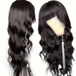 Alibonnie 13x4 Transparent Lace Wig Body Wave Virgin Hair Wigs With Bangs 180% Density - Alibonnie