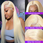 Alibonnie 13x6 Blonde Lace Frontal Wigs Straight 613 Transparent Lace Wigs With Super Natural Hairline - Alibonnie