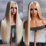 Alibonnie 13x6 Blonde Lace Frontal Wigs Straight 613 Transparent Lace Wigs With Super Natural Hairline - Alibonnie