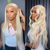 Alibonnie 13x6 Blonde Lace Frontal Wigs Straight 613 Transparent Lace Wigs With Super Natural Hairline - Alibonnie