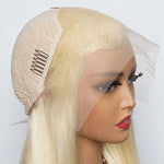 Alibonnie 13x6 Blonde Lace Frontal Wigs Straight 613 Transparent Lace Wigs With Super Natural Hairline - Alibonnie