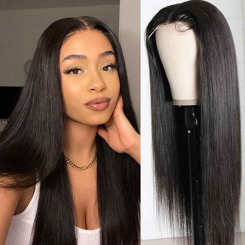 Alibonnie 14-36 Inch HD Lace Wigs Straight Human Hair Wig Pre Plucked With Baby Hair - Alibonnie