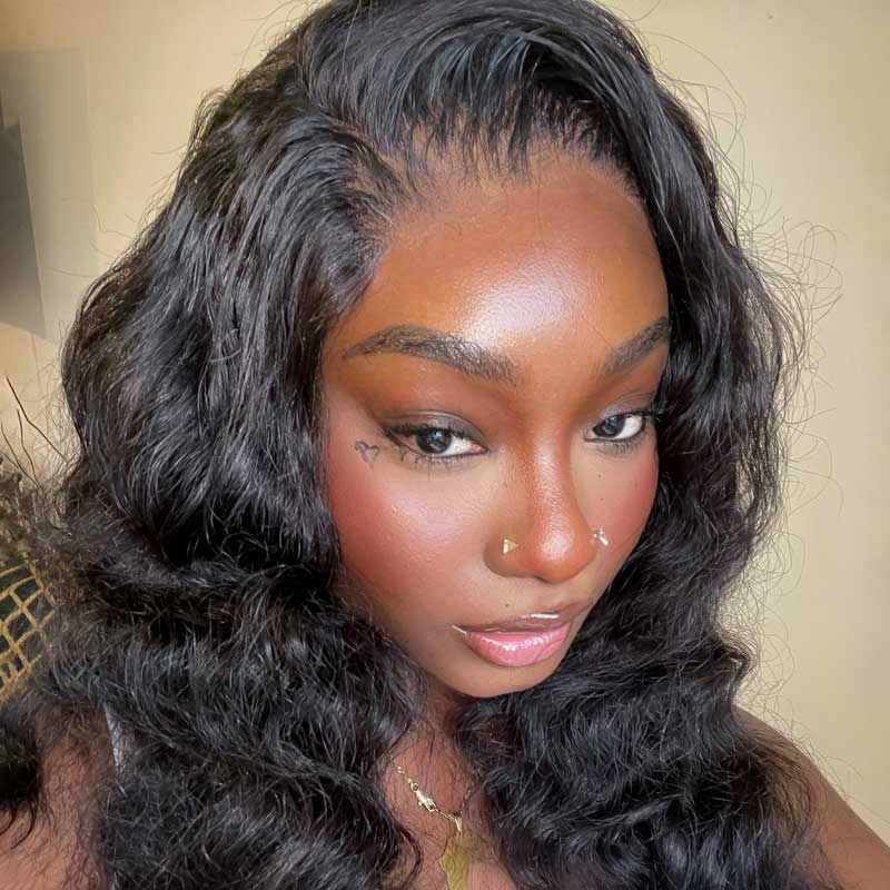 Alibonnie 15A Gorgeous Bouncy Curly Frontal Wigs 13x4 Transparent Lace Natural Black Wigs - Alibonnie