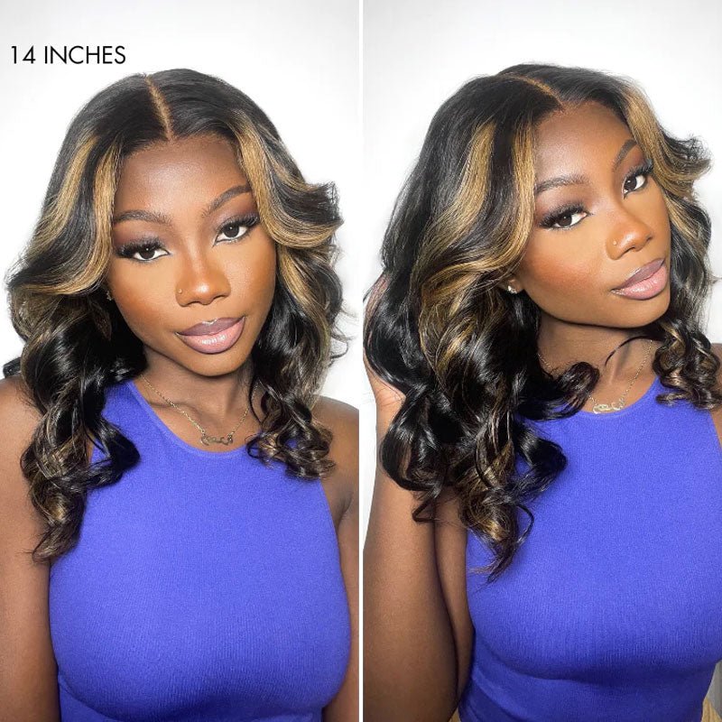 Alibonnie 1B/27 Highlights Body Wave Wig Wear And Go Pre Plucked 5x5 Transparent Lace Wig - Alibonnie