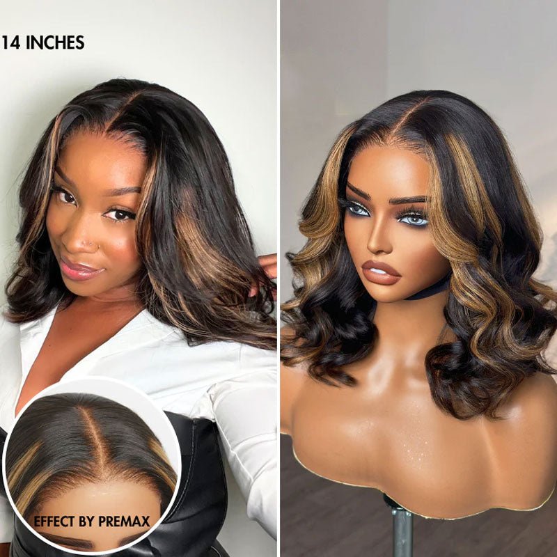 Alibonnie 1B/27 Highlights Body Wave Wig Wear And Go Pre Plucked 5x5 Transparent Lace Wig - Alibonnie