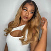 Alibonnie 1B/27 Honey Blonde Body Wave Full Lace Wigs Ombre Color Transparent Lace Wigs 180% Density - Alibonnie