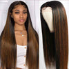 Alibonnie 1B/30 Highlight Wigs 360 Transparent Lace Straight Wigs Pre Plucked Human Hair Wigs - Alibonnie