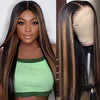 Alibonnie 1B/30 Highlight Wigs 360 Transparent Lace Straight Wigs Pre Plucked Human Hair Wigs - Alibonnie