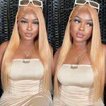 Alibonnie #27 Honey Blonde 360 Transparent Lace Straight Wigs Pre Plucked Human Hair Wigs - Alibonnie