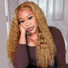 Alibonnie #27 Honey Blonde Color Water Wave 13×4 Transparent Lace Front Wig Pre Plucked - Alibonnie