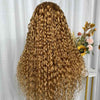 Alibonnie #27 Honey Blonde Color Water Wave 13×4 Transparent Lace Front Wig Pre Plucked - Alibonnie