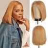 Alibonnie #27 Honey Blonde Short Straight Bob 4x4/13x4 Lace Wig Human Hair Wig For Women - Alibonnie