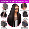 Alibonnie 30inch 34inch Long 13x4 Transparent Lace Frontal Wigs Bleached Knots Human Hair Wig With Pre-Plucked Natural Hairline - Alibonnie