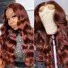 Alibonnie 360 Full Lace Reddish Brown Body Wave Wigs #33 Colored Transparent Lace Wigs With Pre Pluck - Alibonnie