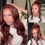 Alibonnie 360 Full Lace Reddish Brown Body Wave Wigs #33 Colored Transparent Lace Wigs With Pre Pluck - Alibonnie