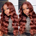 Alibonnie 360 Full Lace Reddish Brown Body Wave Wigs #33 Colored Transparent Lace Wigs With Pre Pluck - Alibonnie