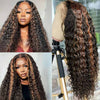 Alibonnie 360 Transparent Lace Wigs 1B/30 Highlight Deep Wave Wigs Human Hair Wigs - Alibonnie