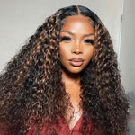 Alibonnie 360 Transparent Lace Wigs 1B/30 Highlight Deep Wave Wigs Human Hair Wigs - Alibonnie