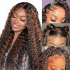 Alibonnie 360 Transparent Lace Wigs 1B/30 Highlight Deep Wave Wigs Human Hair Wigs - Alibonnie