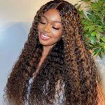 Alibonnie 360 Transparent Lace Wigs 1B/30 Highlight Deep Wave Wigs Human Hair Wigs - Alibonnie