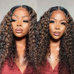 Alibonnie 360 Transparent Lace Wigs 1B/30 Highlight Deep Wave Wigs Human Hair Wigs - Alibonnie