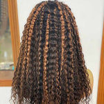 Alibonnie 360 Transparent Lace Wigs 1B/30 Highlight Deep Wave Wigs Human Hair Wigs - Alibonnie