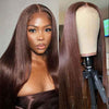Alibonnie #4 Dark Brown Colored Full Lace Wigs Straight Hair Chocolate Brown Wigs 180% Density - Alibonnie
