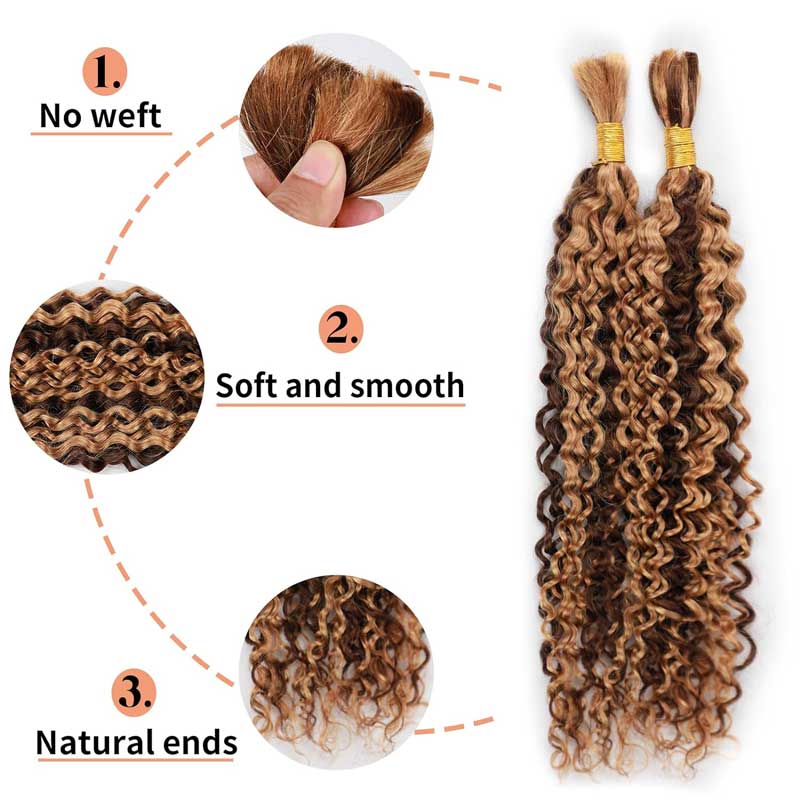 Alibonnie 4/27 Highlight Water Bulk Human Hair for Braiding One Bundle - Alibonnie