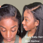 Alibonnie 4C Edge Hairline Kinky Straight 5x5 Glueless Wigs Human Hair Wigs With Curly Baby Hair - Alibonnie